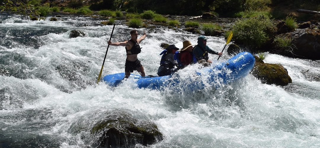 a rafter on the North Umpqua River near crater lake