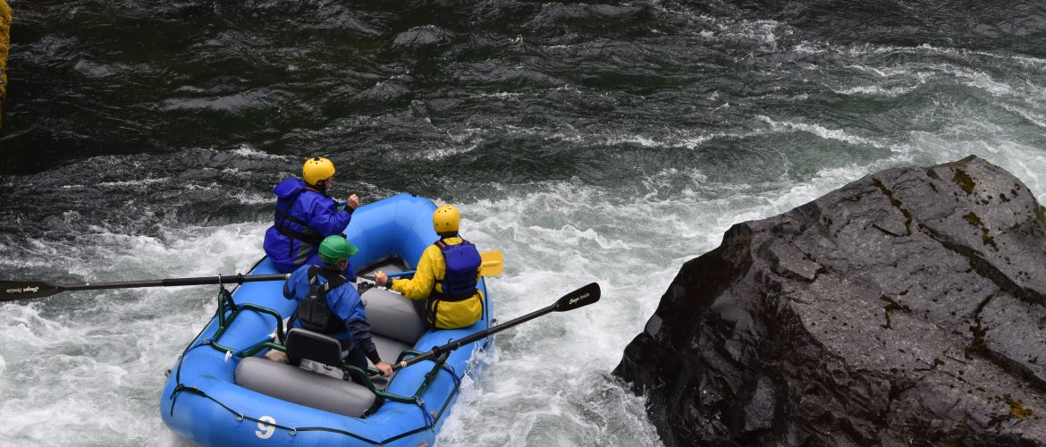rafters on the north umpqua river near crater lake in Oregon